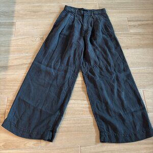 Mother High Waisted Pouty Prep Ankle Wide Leg Jeans Women's Size 26, Faded Black